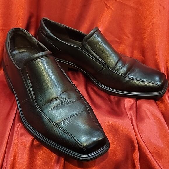 ECCO Helsinki sz EU43 US10 bike toe slip on loafer black top grain leath… main image 4